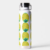Bouteille D'eau Monogramme de gribouillis géométriques d'ananas (Arrière)