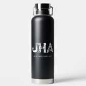 BOUTEILLE D'EAU MONOGRAMME DE NOM À TROIS LETTRES BLANC MINIMALIST (Plage)