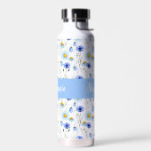 Bouteille D'eau Monogramme de nom de fleur sauvage à l'aquarelle b (Gauche)
