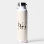 Bouteille D'eau Monogramme de nom élégant (Avant)