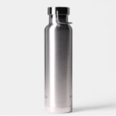 Bouteille D'eau Monogramme de nom Moderne Argent Noir (Gauche)