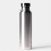 Bouteille D'eau Monogramme de nom Moderne Argent Noir (Plage)