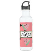 Bouteille D'eau Monogramme de pastèque d'aquarelle (Devant)