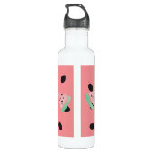 Bouteille D'eau Monogramme de pastèque d'aquarelle (Dos)