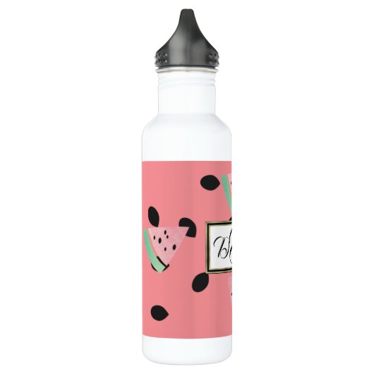 Bouteille D'eau Monogramme de pastèque d'aquarelle (Gauche)