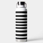 Bouteille D'eau Monogramme de pingouin noir et blanc et rayures (Plage)