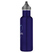 Bouteille D'eau Monogramme de script curatif modifiable bleu pourp (Droite)