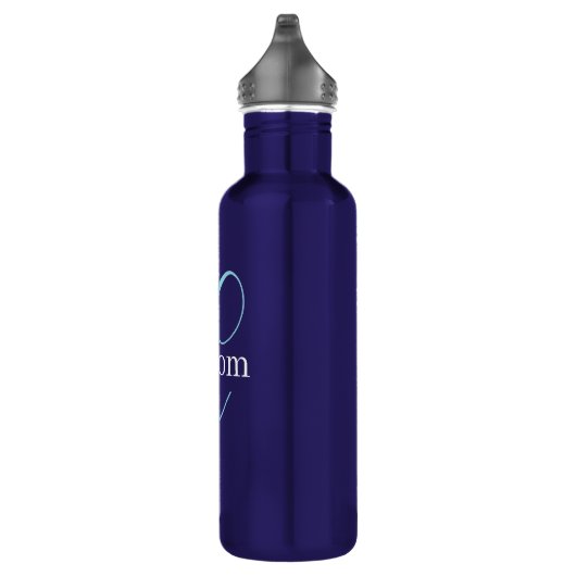 Bouteille D'eau Monogramme de script curatif modifiable bleu pourp (Droite)