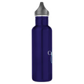 Bouteille D'eau Monogramme de script curatif modifiable bleu pourp (Gauche)