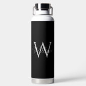 Bouteille D'eau Monogramme de script initial personnalisé (Plage)