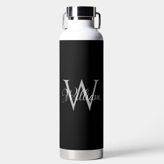Bouteille D'eau Monogramme de script initial personnalisé (Avant)
