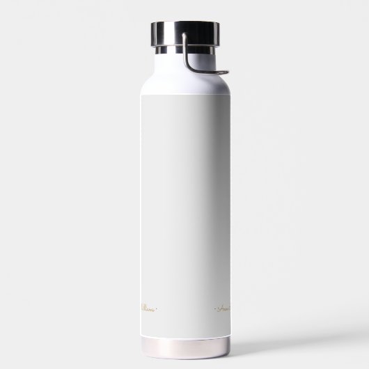 Bouteille D'eau Monogramme de script or gris clair moderne (Gauche)