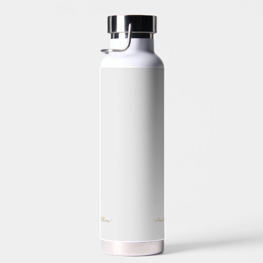 Bouteille D'eau Monogramme de script or gris clair moderne (Plage)