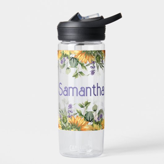 Bouteille D'eau Monogramme de tournesol (Gauche)