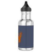 Bouteille D'eau Monogramme déplaisant avec collision orange sur bl (Droite)