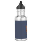 Bouteille D'eau Monogramme déplaisant avec collision orange sur bl (Gauche)