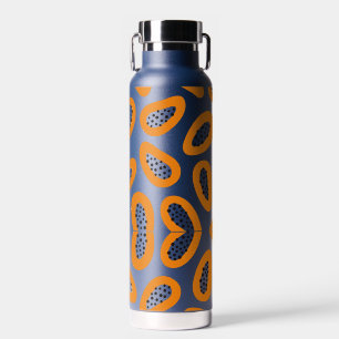 Bouteille D'eau Monogramme Elegant Motif Papaya