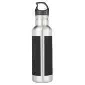 Bouteille D'eau Monogramme Elegant Red Grey Ajouter Nom Initiales (Dos)