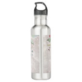 Bouteille D'eau Monogramme Elégant rose Peony Floral Marbre (Dos)