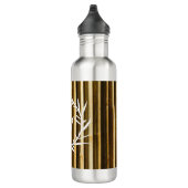 Bouteille D'eau Monogramme en bambou rustique Lignes verticales Mo (Droite)