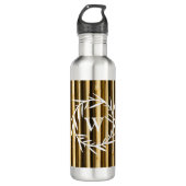 Bouteille D'eau Monogramme en bambou rustique Lignes verticales Mo (Devant)