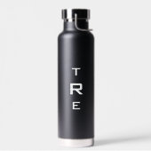 Bouteille D'eau Monogramme en gras sur noir (Gauche)
