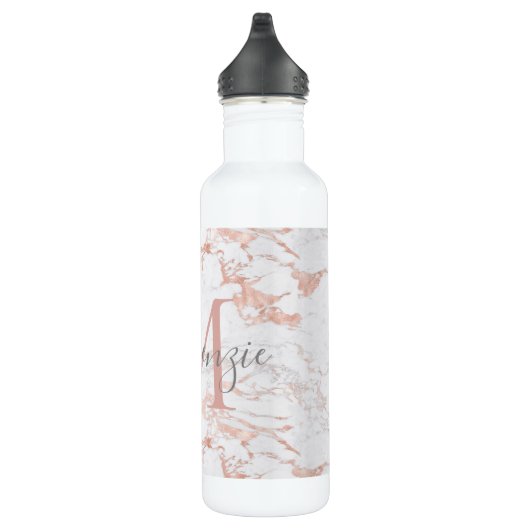 Bouteille D'eau Monogramme en marbre or Rose de luxe (Droite)