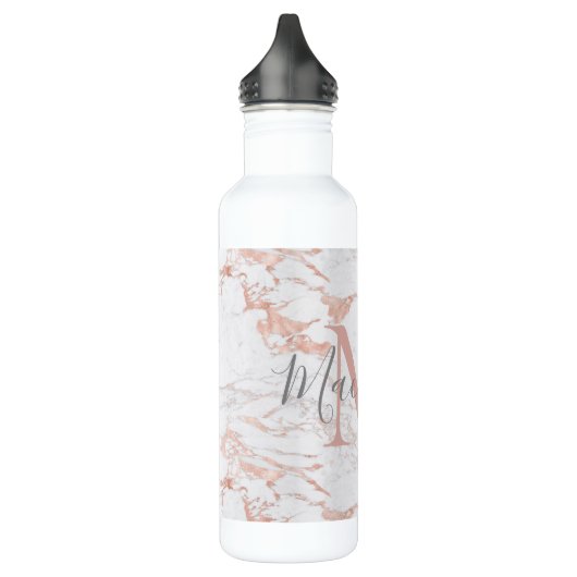 Bouteille D'eau Monogramme en marbre or Rose de luxe (Gauche)