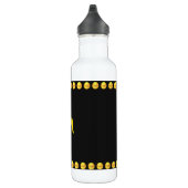 Bouteille D'eau Monogramme et bandes dorées sur noir (Droite)