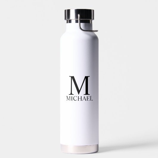 Bouteille D'eau Monogramme et nom personnalisés classiques (Gauche)