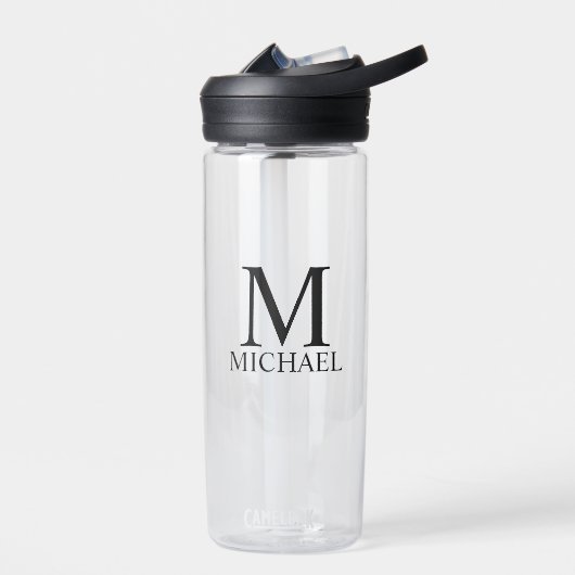 Bouteille D'eau Monogramme et nom personnalisés classiques (Gauche)
