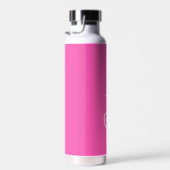 Bouteille D'eau Monogramme et nom personnalisés Hot Pink moderne (Plage)
