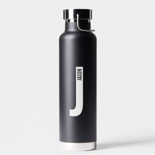 Bouteille D'eau Monogramme et nom personnalisés modernes