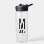 Bouteille D'eau Monogramme et nom personnalisés modernes<br><div class="desc">Design Monogram moderne avec monogramme personnalisé et nom dans le style de police sans serif moderne en gras. Un cadeau parfait pour papa,  mari,  grands-parents et plus encore.</div>