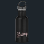 Bouteille D'eau Monogramme et nom rose pâle moderne<br><div class="desc">Le Monogramme et la bouteille d'eau en acier inoxydable Blush, de couleur rose pâle, allie élégance et fonctionnalité. Cette bouteille d'eau présente un design rose poussiéreux et épuré et peut être personnalisée avec un monogramme et un nom, en faisant un accessoire chic pour rester hydraté. Fabriqué en acier inoxydable de...</div>