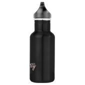 Bouteille D'eau Monogramme et nom rose pâle moderne (Droite)