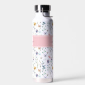 Bouteille D'eau Monogramme Féminin Bohème Botanique Script (Gauche)