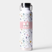 Bouteille D'eau Monogramme Féminin Bohème Botanique Script (Avant)