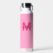 Bouteille D'eau Monogramme Féminin Rose Chaud (Avant)