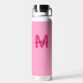 Bouteille D'eau Monogramme Féminin Rose Chaud (Arrière)