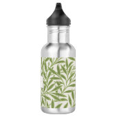 Bouteille D'eau Monogramme Feuilles de Saule Vert Vintage (Droite)
