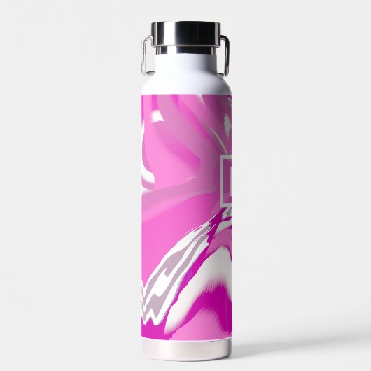 Bouteille D'eau Monogramme Fille Nuances De Fuchsia Rose Art Moder (Avant)