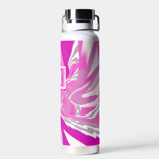 Bouteille D'eau Monogramme Fille Nuances De Fuchsia Rose Art Moder (Arrière)