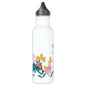 Bouteille D'eau Monogramme Fleur Art Personnalisé (Gauche)
