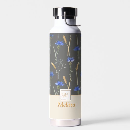 Bouteille D'eau Monogramme Fleur sauvage gris (Gauche)