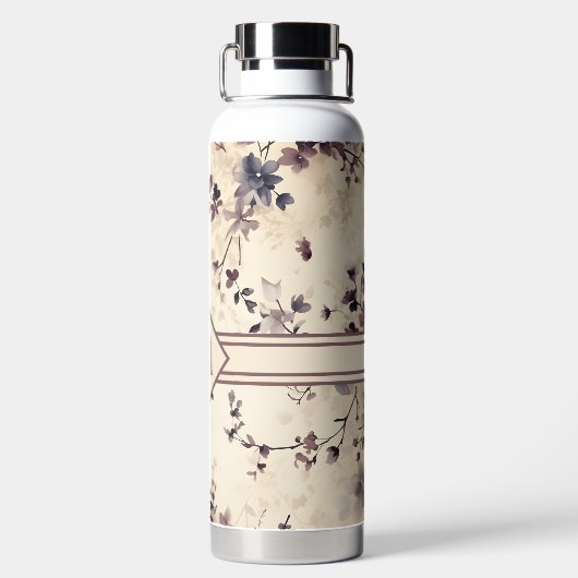 Bouteille D'eau Monogramme floral (Plage)