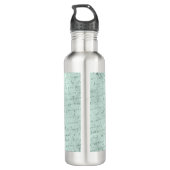 Bouteille D'eau Monogramme floral élégant initial N (Dos)