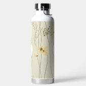 Bouteille D'eau Monogramme floral moderne clair jaune vert grand (Droite)