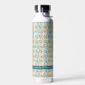 Bouteille D'eau Monogramme floral personnalisé et nom (Gauche)