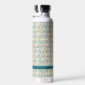 Bouteille D'eau Monogramme floral personnalisé et nom (Plage)